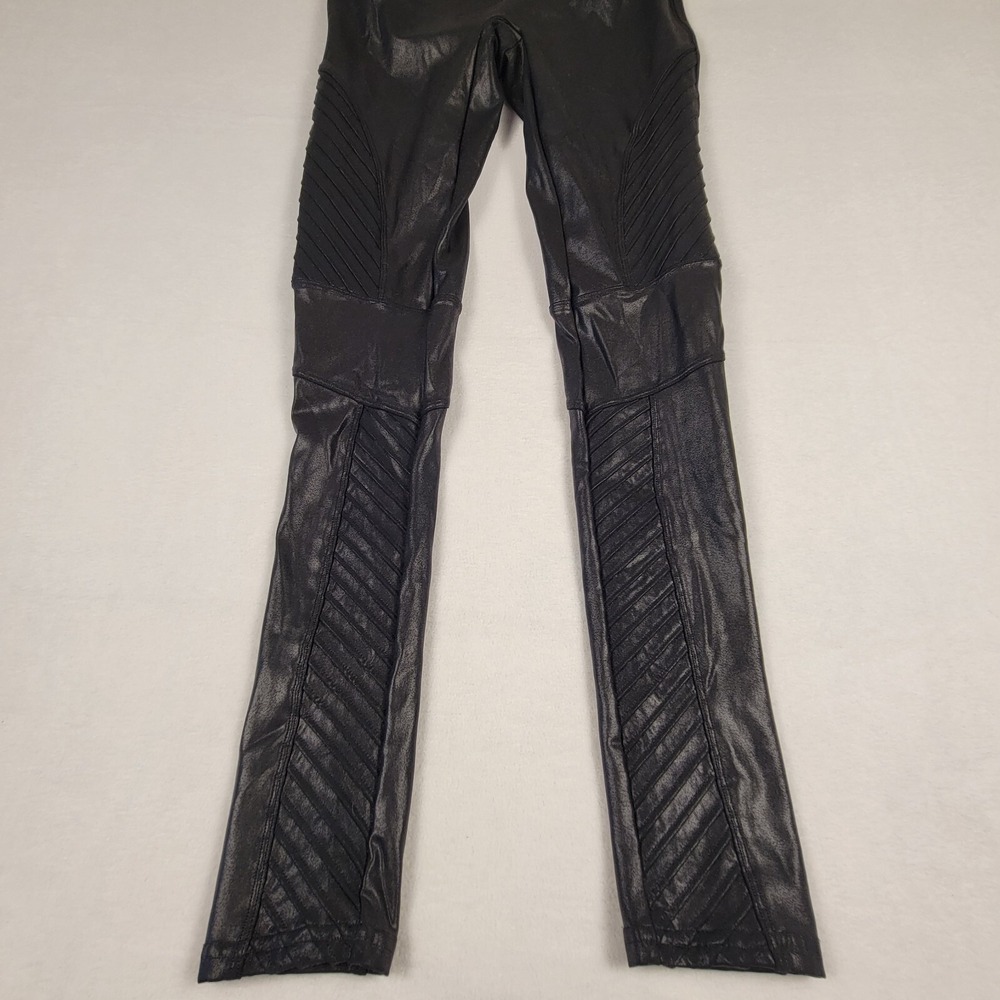 Spanx Motto Faux Leather Leggings Women's Sz‎ Medium Black - Picture 5 of 10
